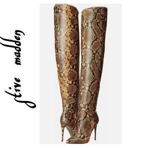 Steve Madden Women's Shoes Harlow Fabric Pointed Toe Over Knee Boots Size 6